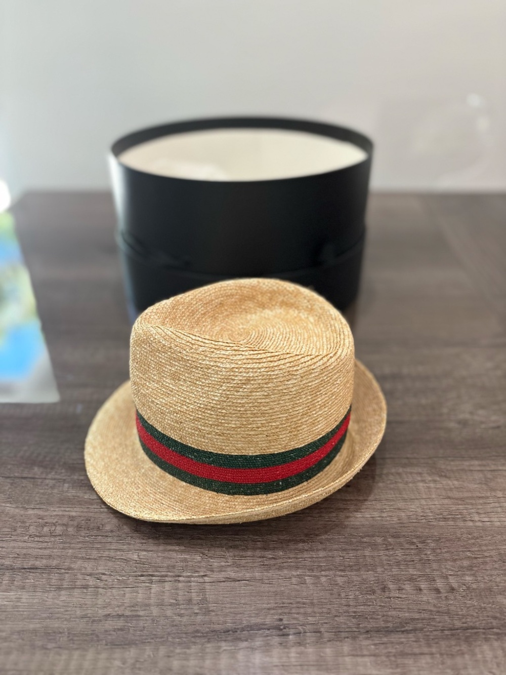 Gucci Straw Fedora with Web Stripe Band - Picture 4 of 7